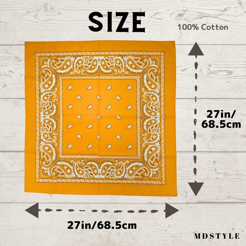 MD Style Extra Large Bandana 27” x 27” 100% Cotton for Men & Women Paisley Handkerchief Headband Scarf Jumbo Bandanas - Image 4